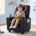 Kids Push-Back Recliner Chair with Cup Holder & Adjustable Footrest