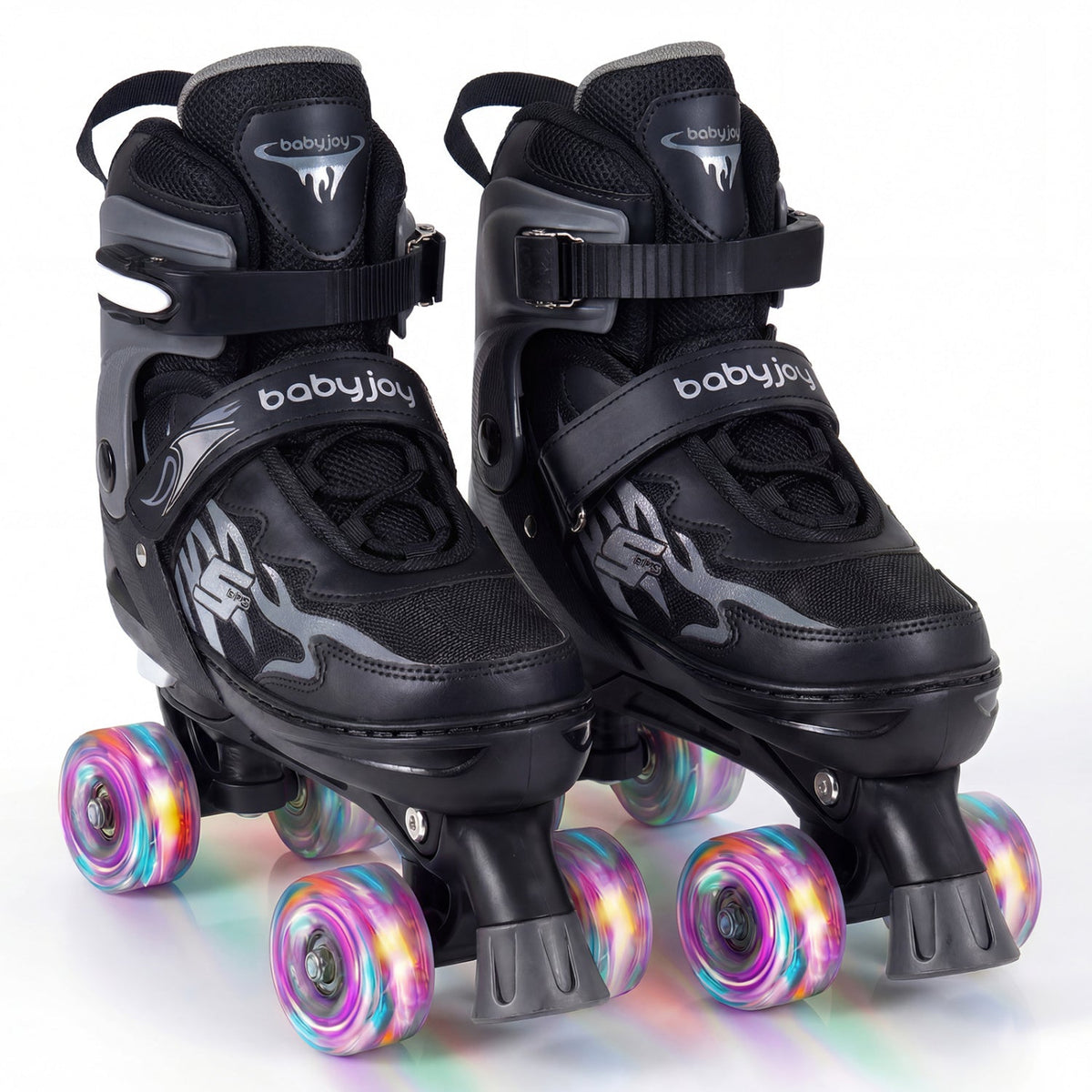 Adjustable Kids' Quad Roller Skates with Light-Up Wheels