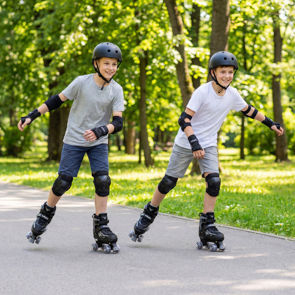 Adjustable Kids' Quad Roller Skates with Light-Up Wheels