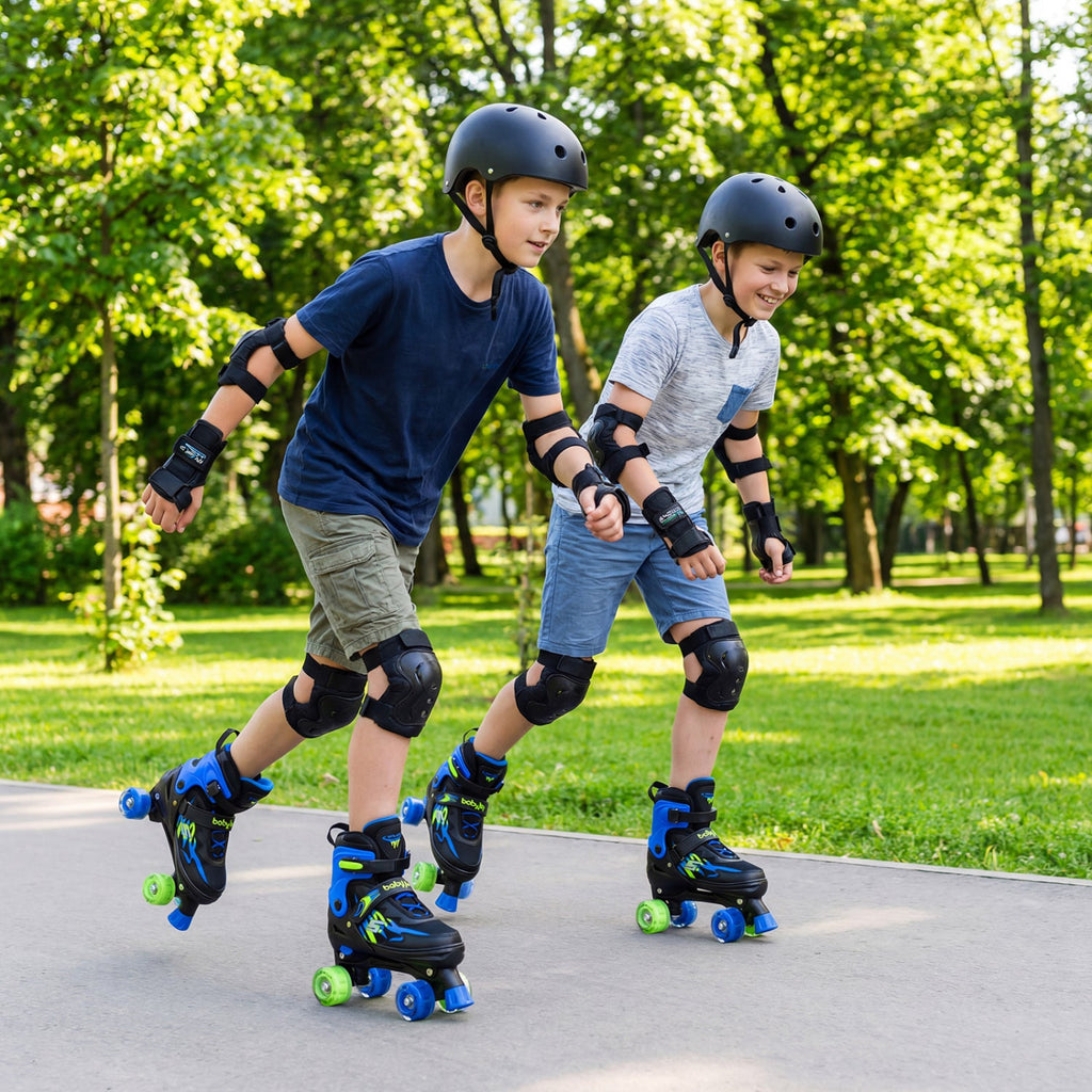 Adjustable Kids' Quad Roller Skates with Light-Up Wheels