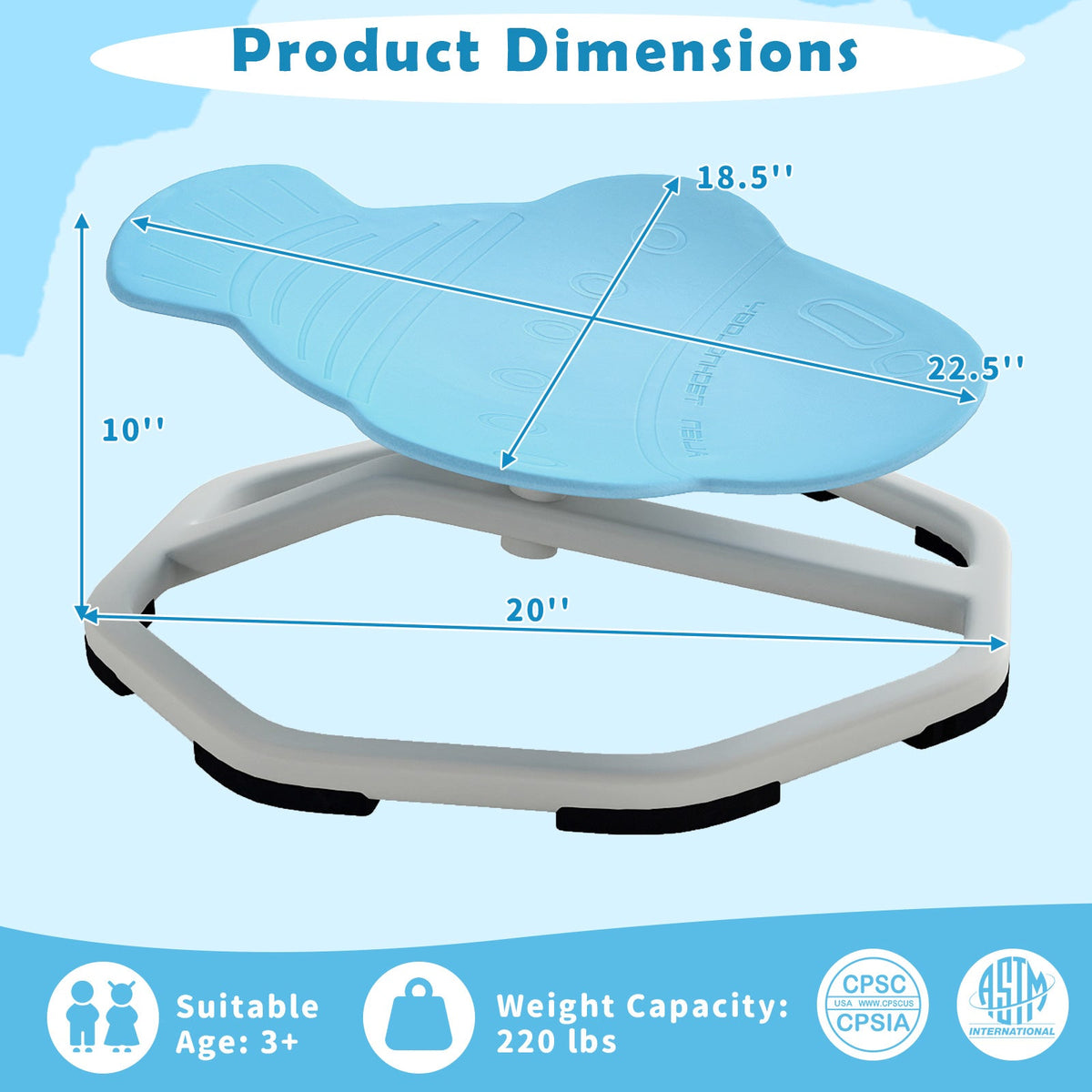 Kids 360° Sensory Spinning Chair with Swivel Seat