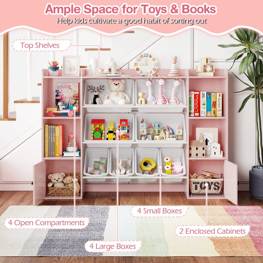 Kids Toy Storage Organizer with Bins & Bookshelf