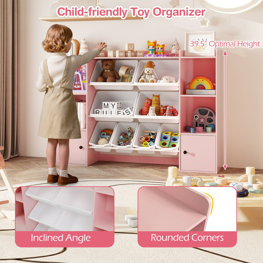 Kids Toy Storage Organizer with Bins & Bookshelf