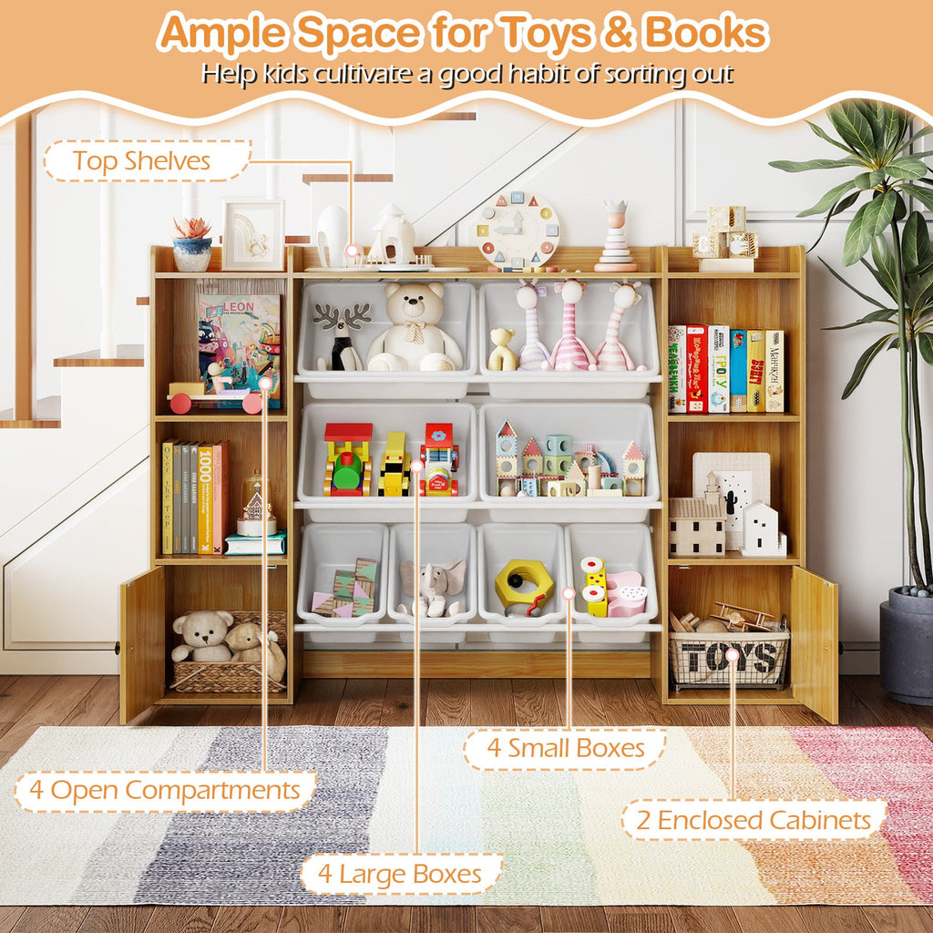 Kids Toy Storage Organizer with Bins & Bookshelf