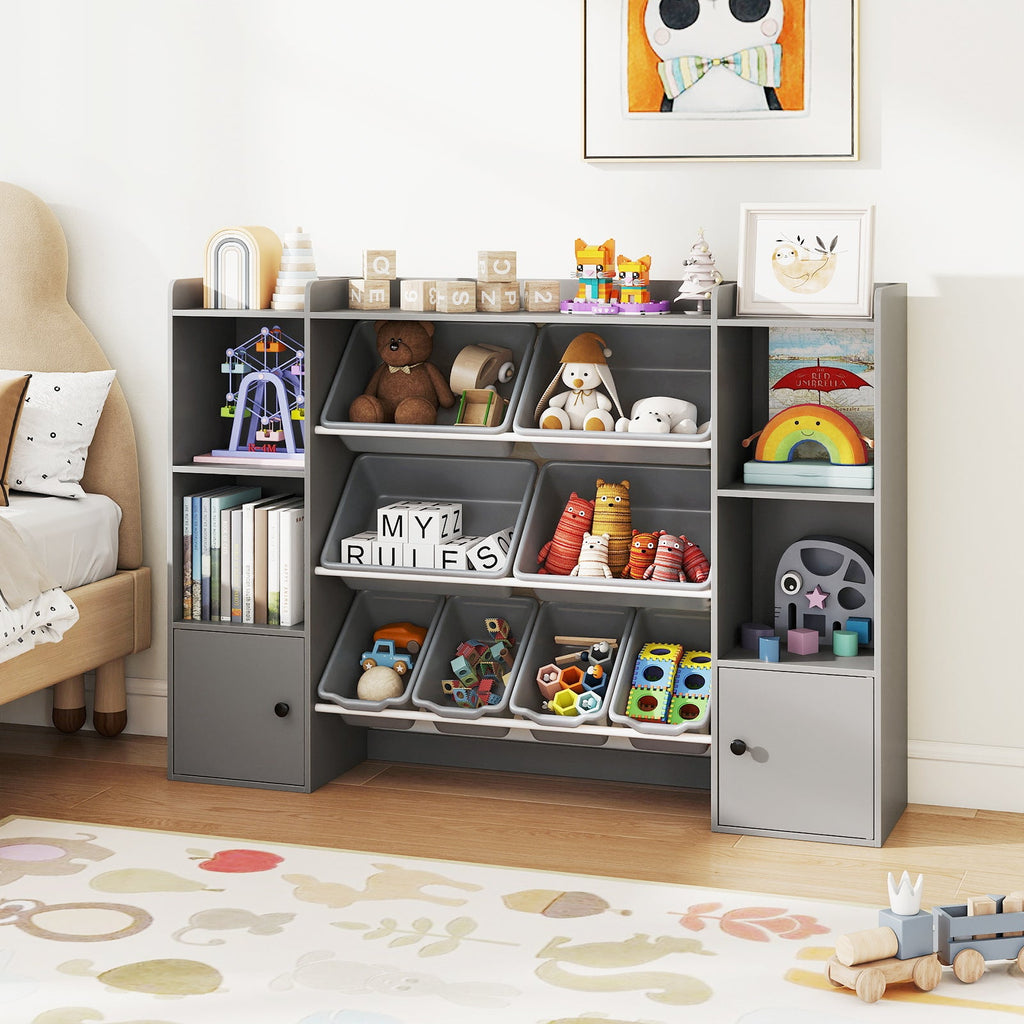 Kids Toy Storage Organizer with Bins & Bookshelf