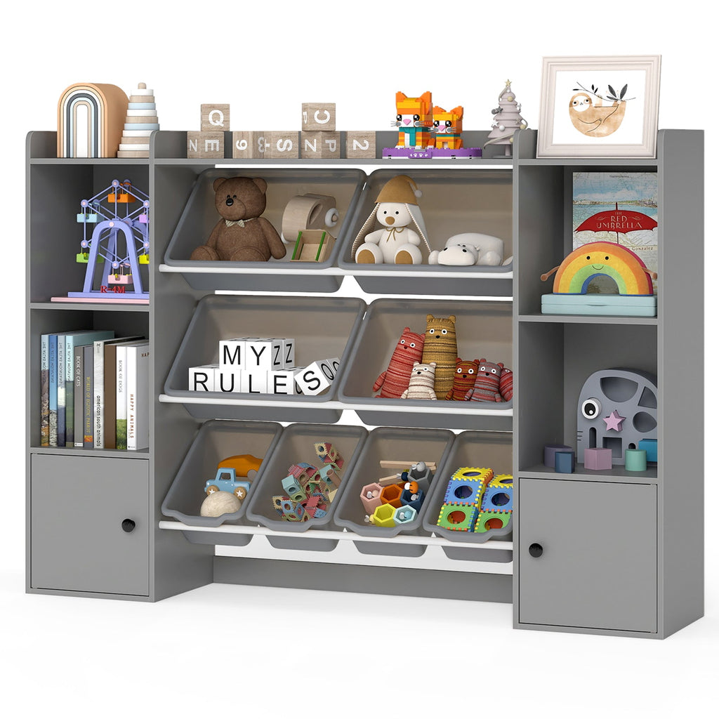 Kids Toy Storage Organizer with Bins & Bookshelf