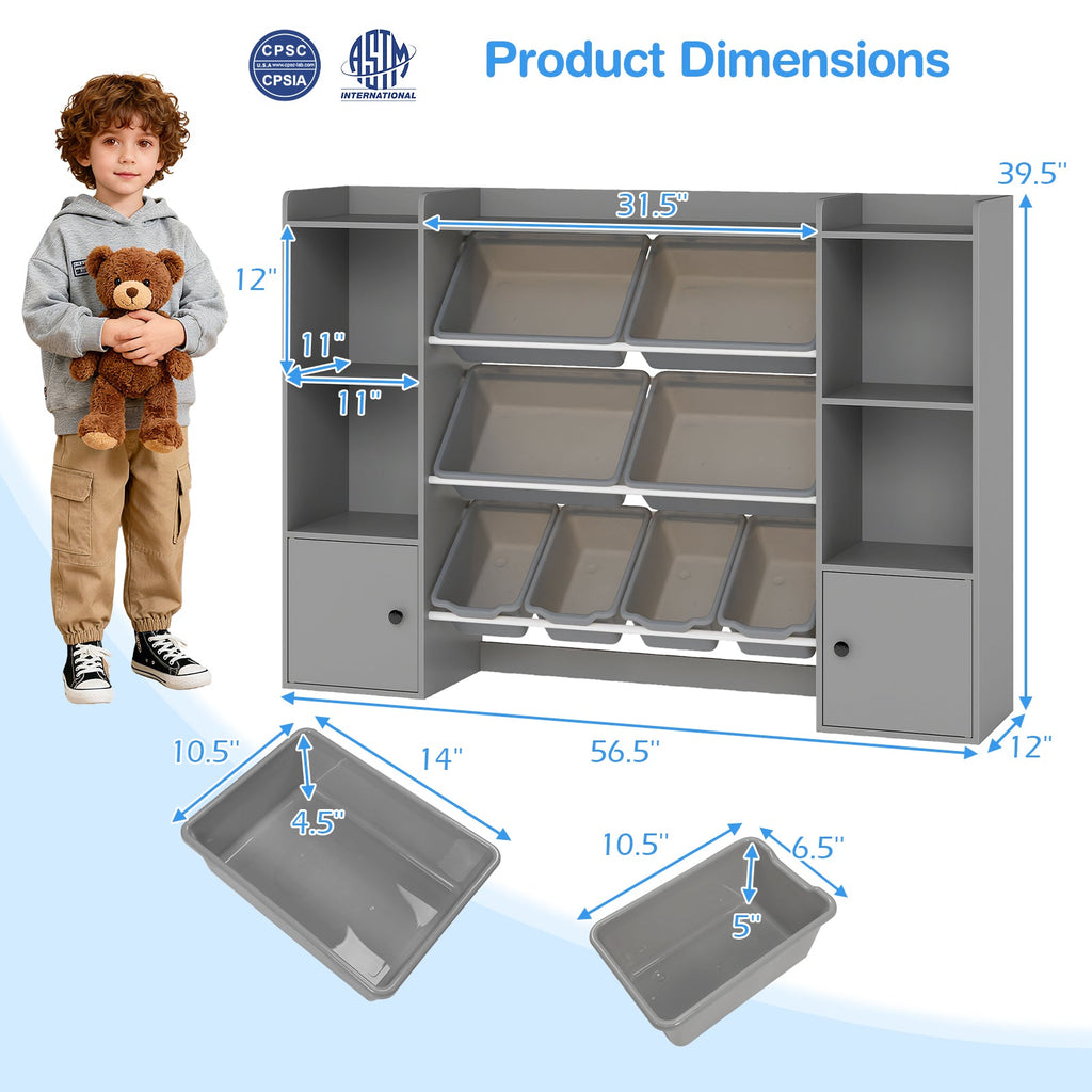 Kids Toy Storage Organizer with Bins & Bookshelf