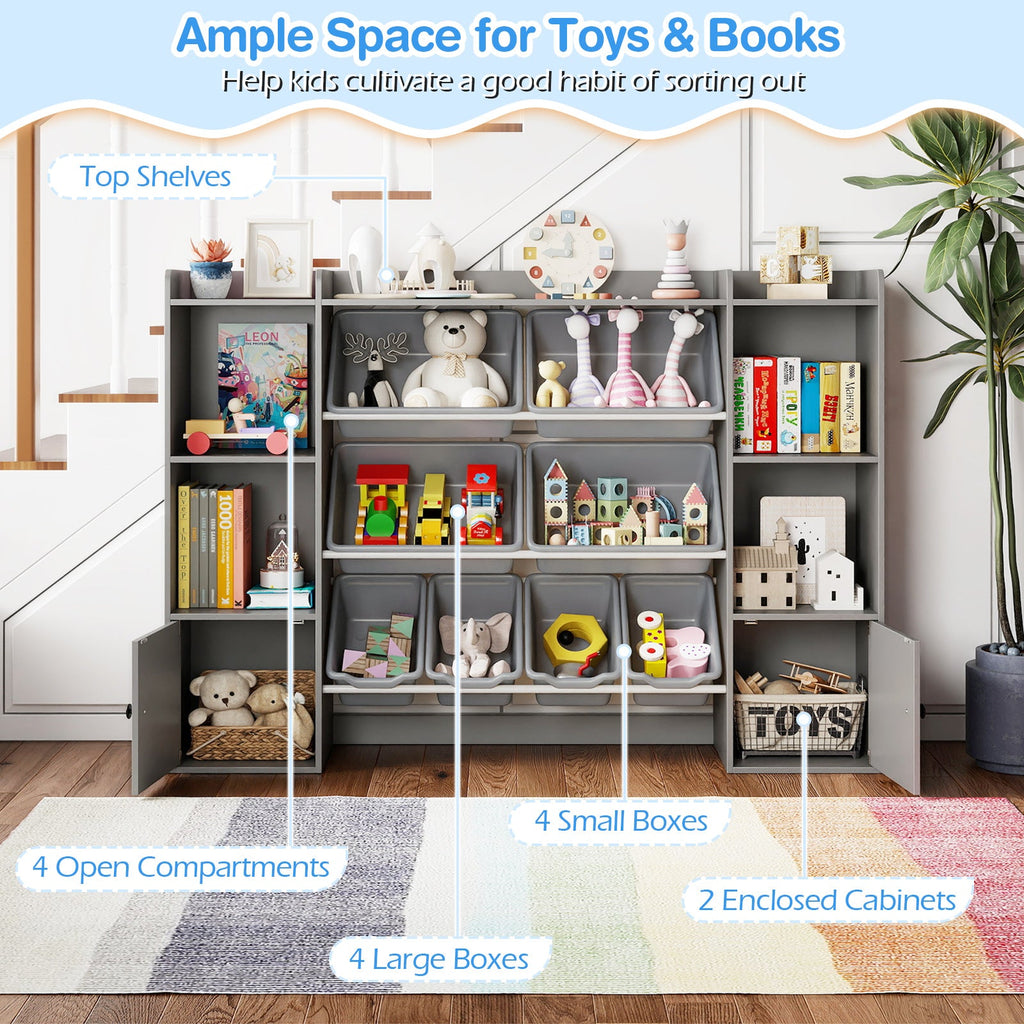 Kids Toy Storage Organizer with Bins & Bookshelf