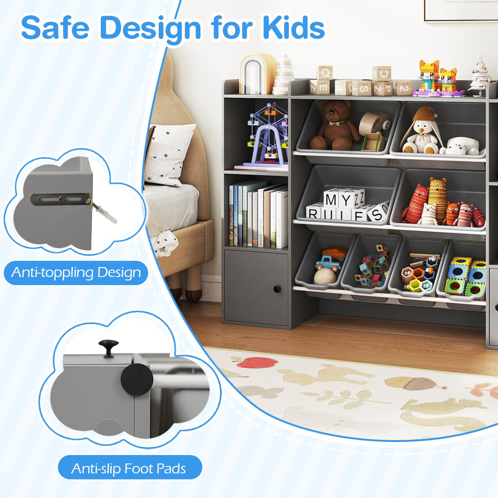 Kids Toy Storage Organizer with Bins & Bookshelf