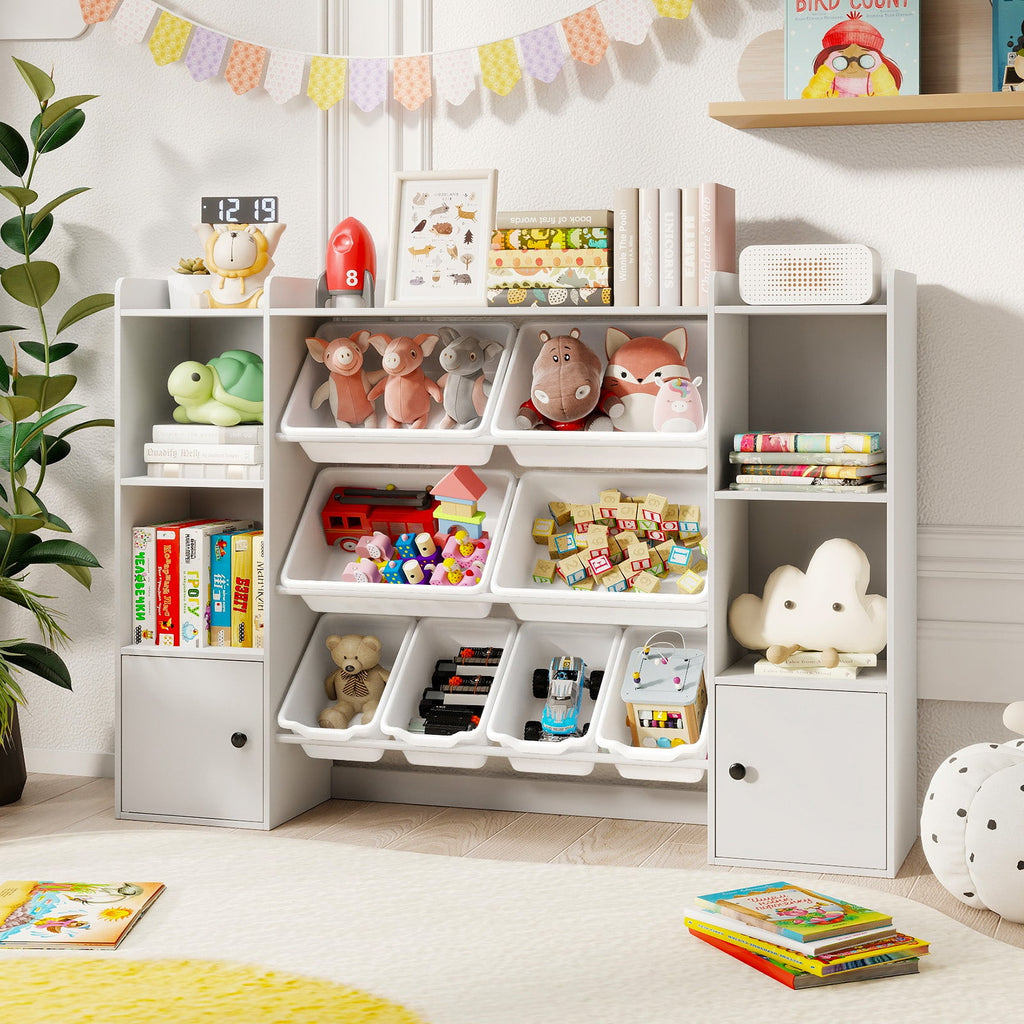 Kids Toy Storage Organizer with Bins & Bookshelf