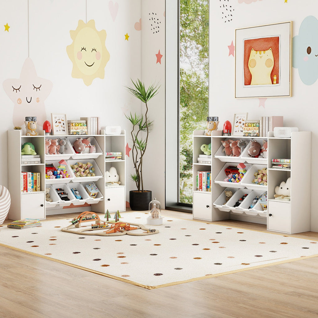 Kids Toy Storage Organizer with Bins & Bookshelf