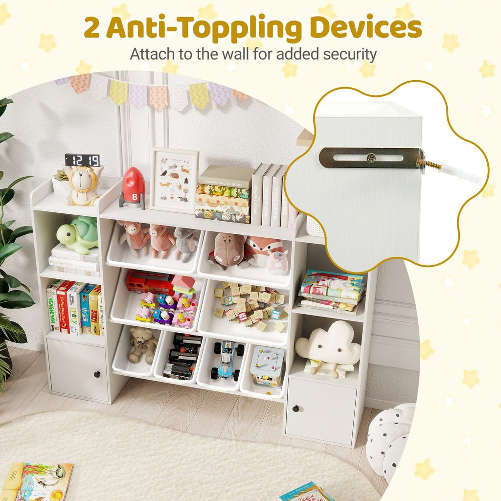 Kids Toy Storage Organizer with Bins & Bookshelf
