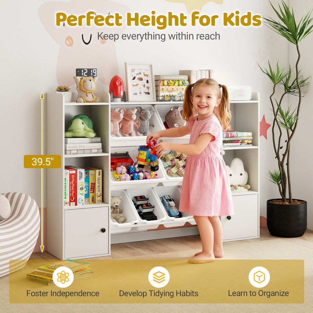 Kids Toy Storage Organizer with Bins & Bookshelf