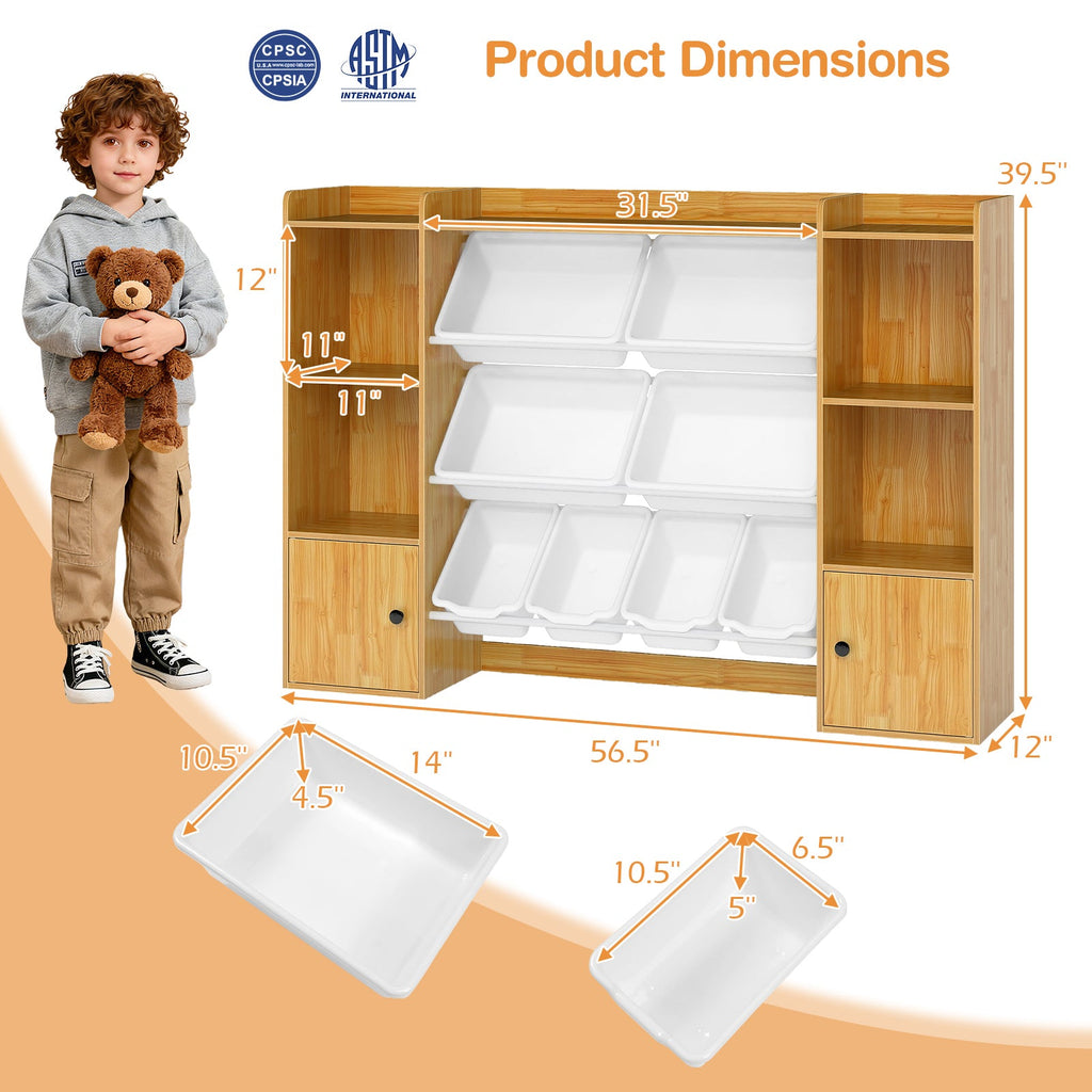 Kids Toy Storage Organizer with Bins & Bookshelf