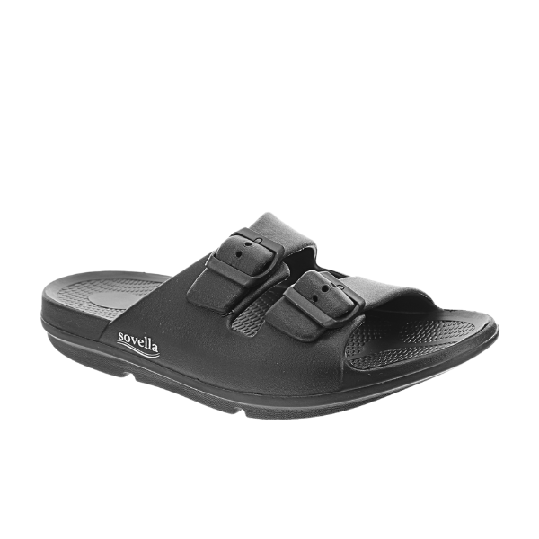 Sovella Women's PF Buckle Slide Recovery Sandal – Black