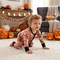 Pumpkin Ghost Halloween Zipper Romper