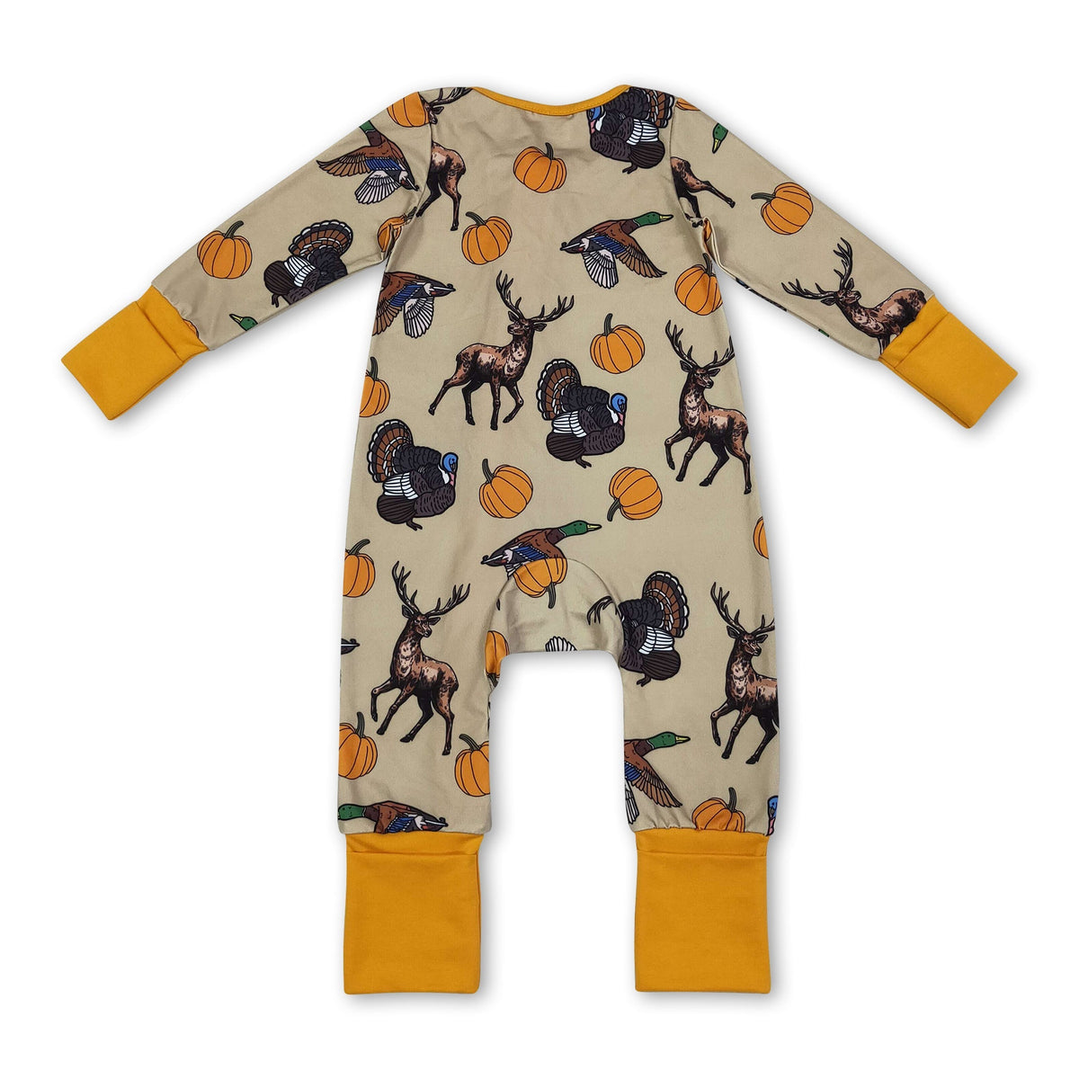 Baby Boys' Woodland Harvest Fall Zipper Romper