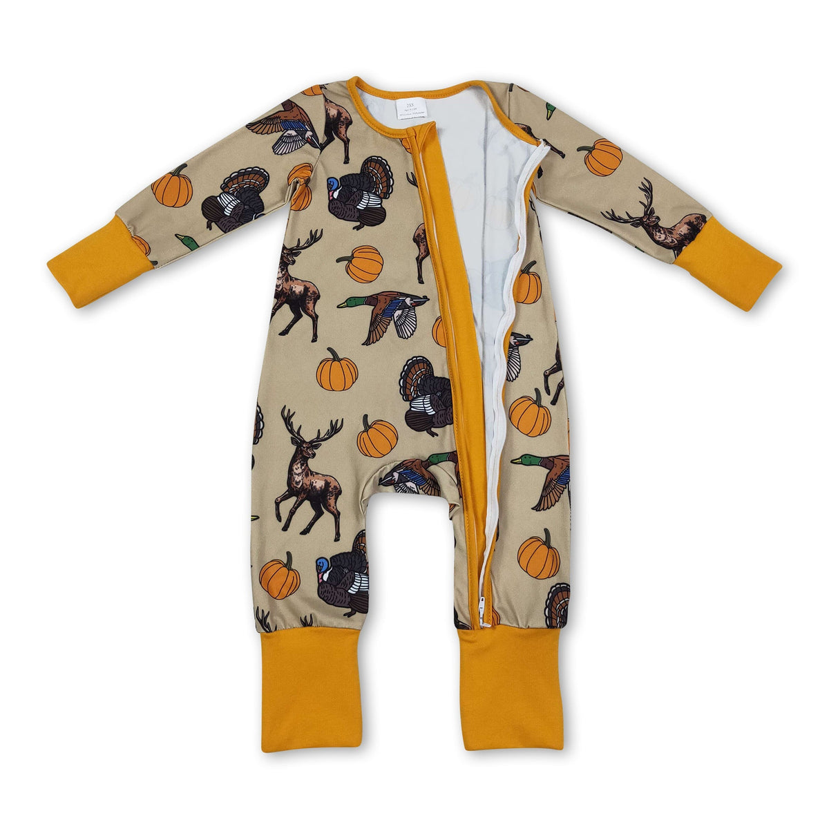 Baby Boys' Woodland Harvest Fall Zipper Romper