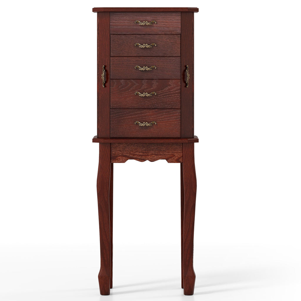 Standing Jewelry Box with Drawers & Side Doors