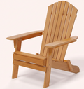 Folding Adirondack Chair – Carbonized Wood, 350 lb Capacity, Waterproof Outdoor Patio Chair
