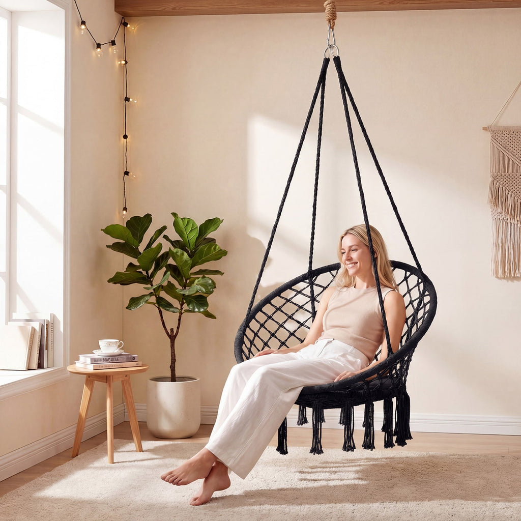 Round Macrame Hammock Swing Chair