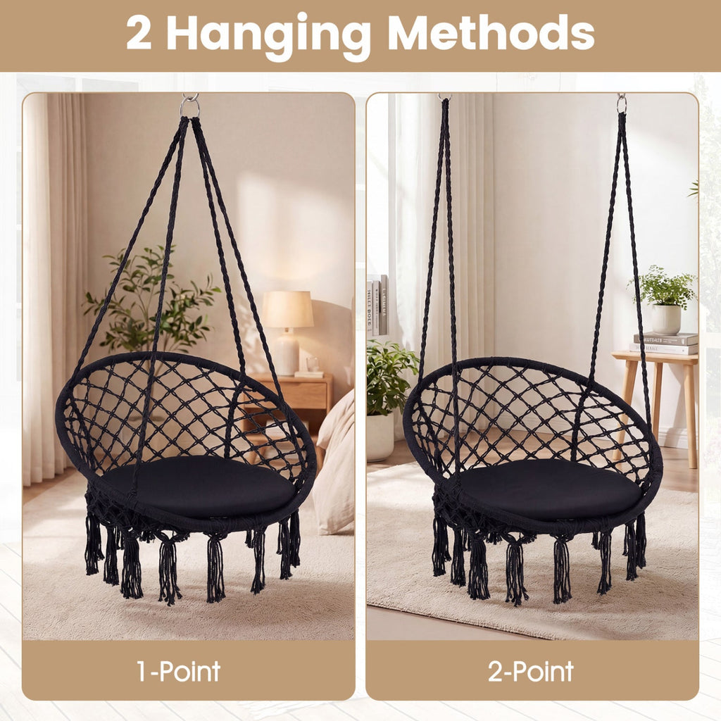 Round Macrame Hammock Swing Chair