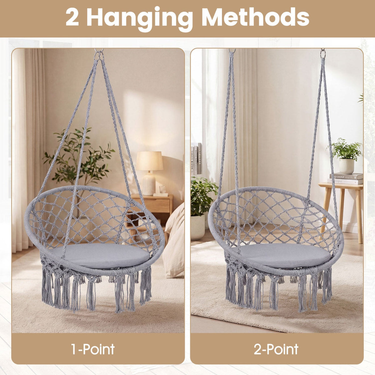 Round Macrame Hammock Swing Chair
