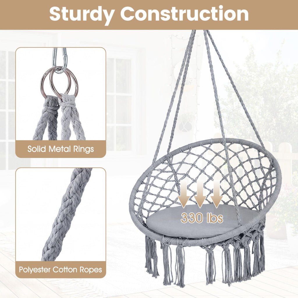 Round Macrame Hammock Swing Chair