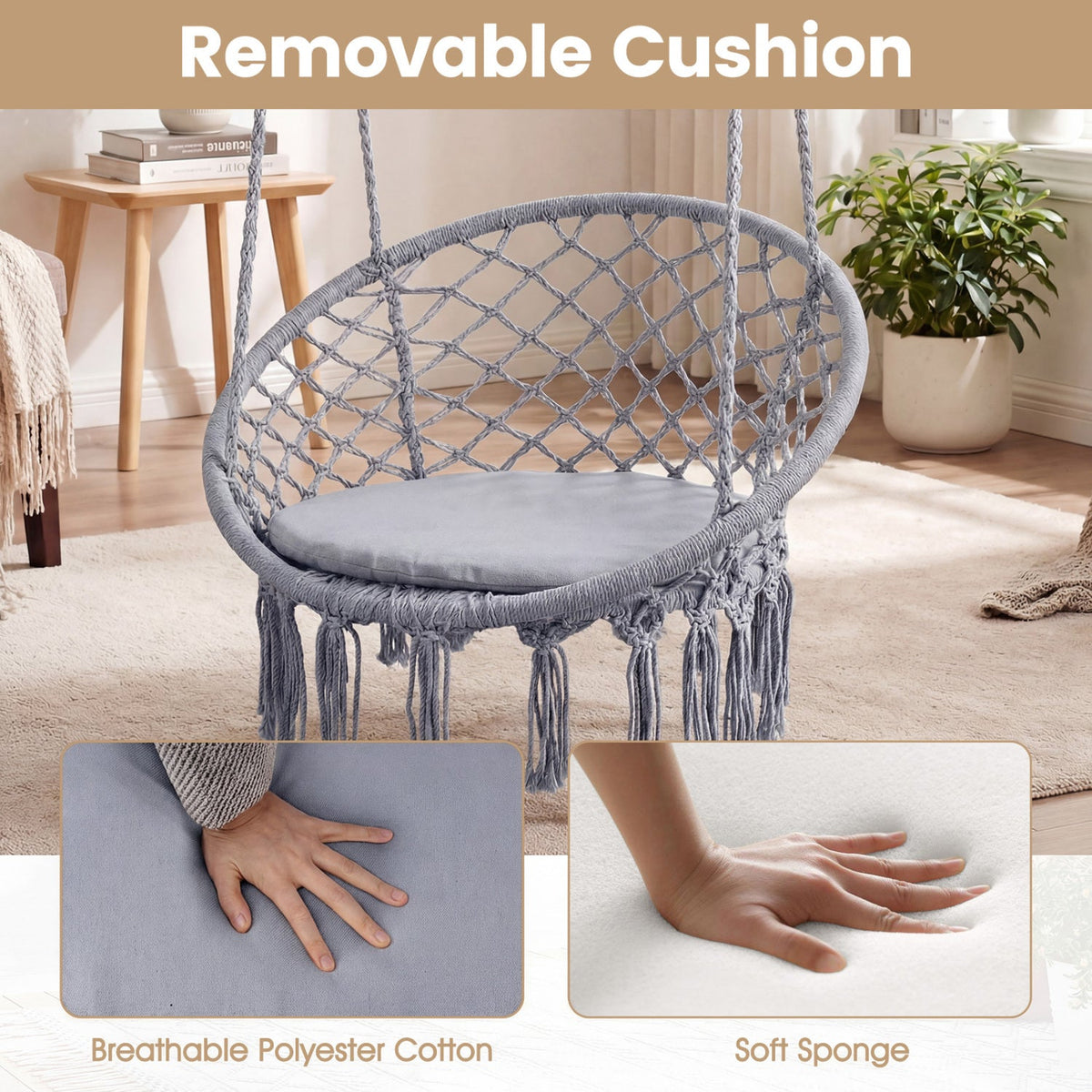Round Macrame Hammock Swing Chair