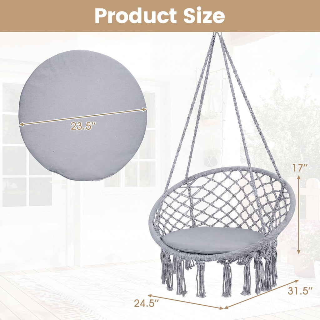 Round Macrame Hammock Swing Chair