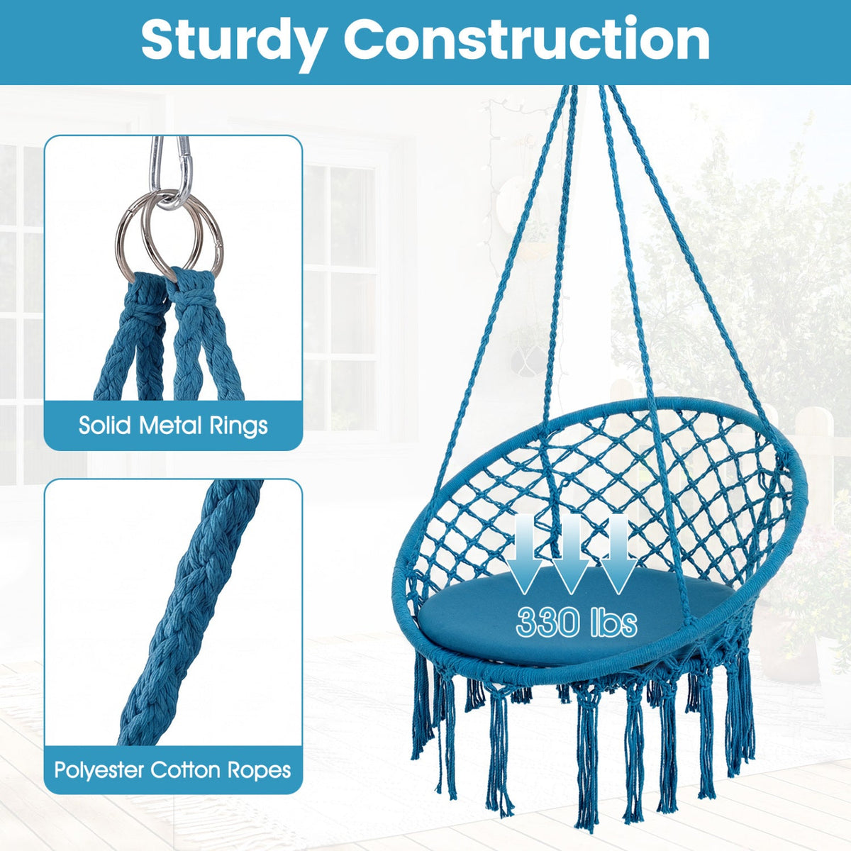 Round Macrame Hammock Swing Chair