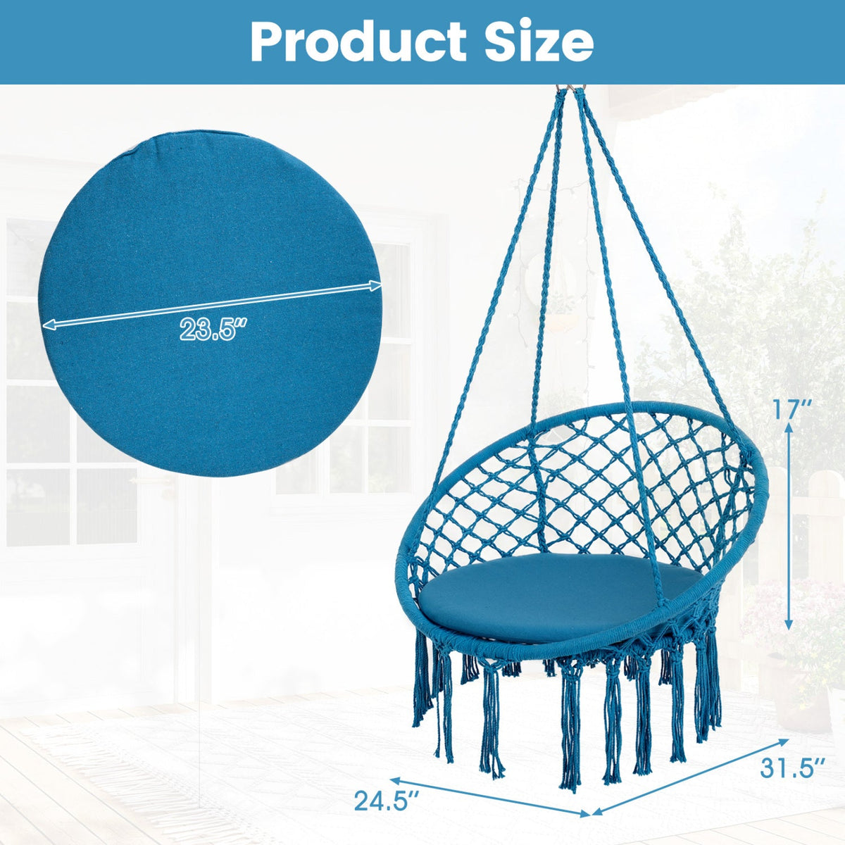 Round Macrame Hammock Swing Chair