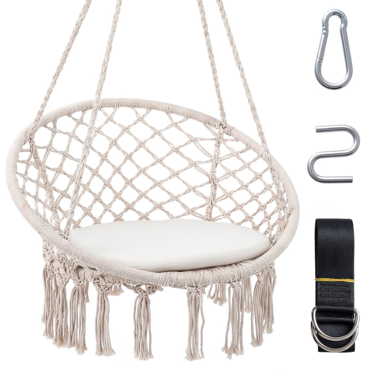 Round Macrame Hammock Swing Chair