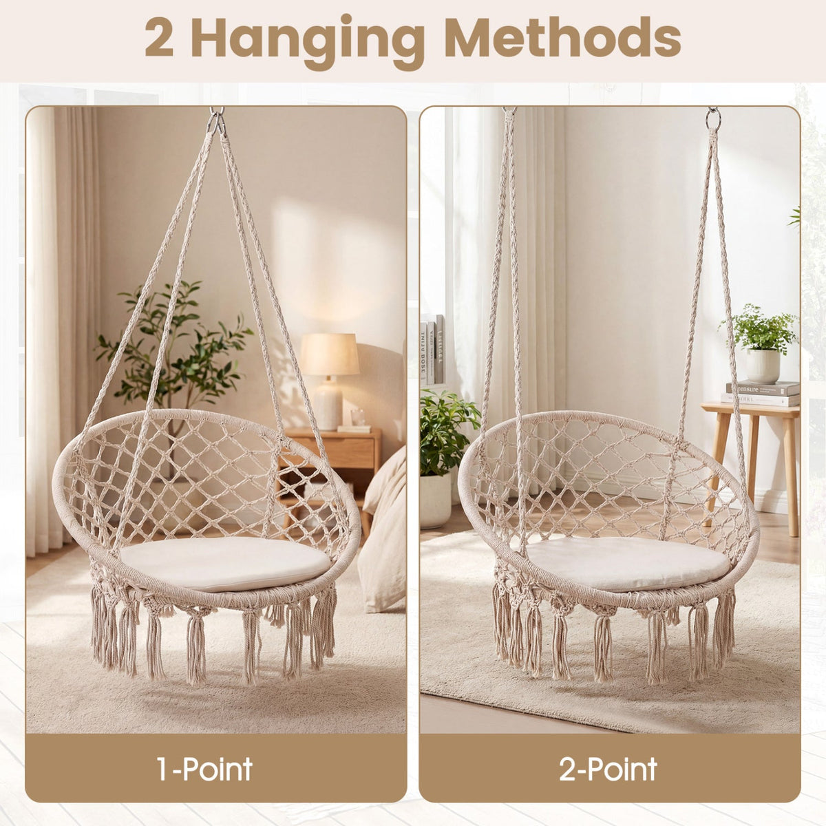 Round Macrame Hammock Swing Chair