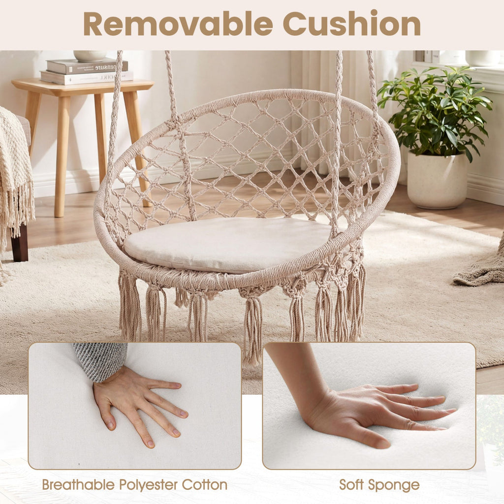 Round Macrame Hammock Swing Chair