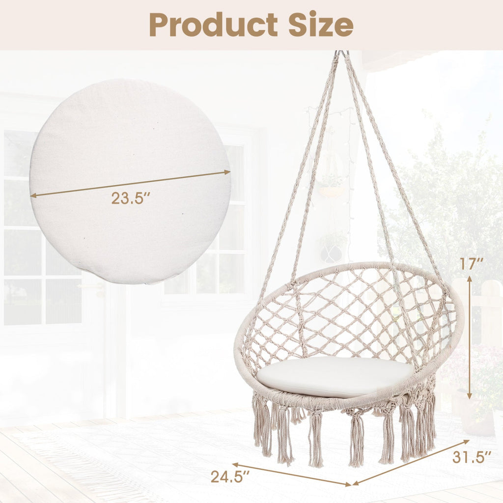 Round Macrame Hammock Swing Chair