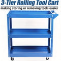 3-Tier Rolling Tool Cart – Heavy-Duty Steel, 4 Swivel Casters, Waterproof Shelves | Garage & Workshop
