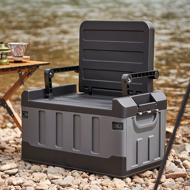 Foldable Camping Stool with Backrest and Storage Bag