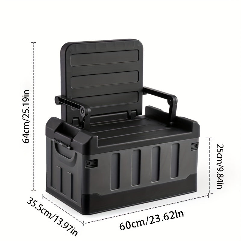 Foldable Camping Stool with Backrest and Storage Bag