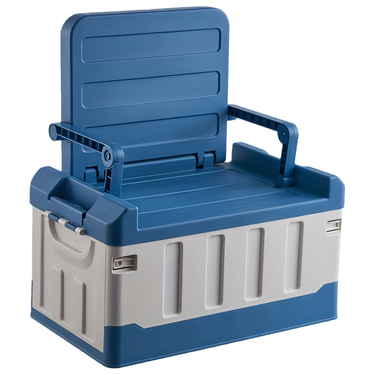 Foldable Camping Stool with Backrest and Storage Bag