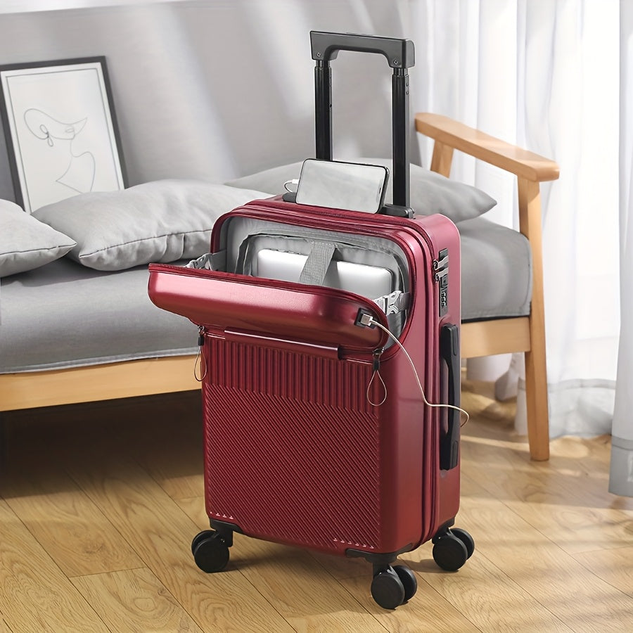 Hard Shell Carry-On Suitcase with Front Laptop Pocket, USB Port & TSA Lock – 20" 22" 24" 26"