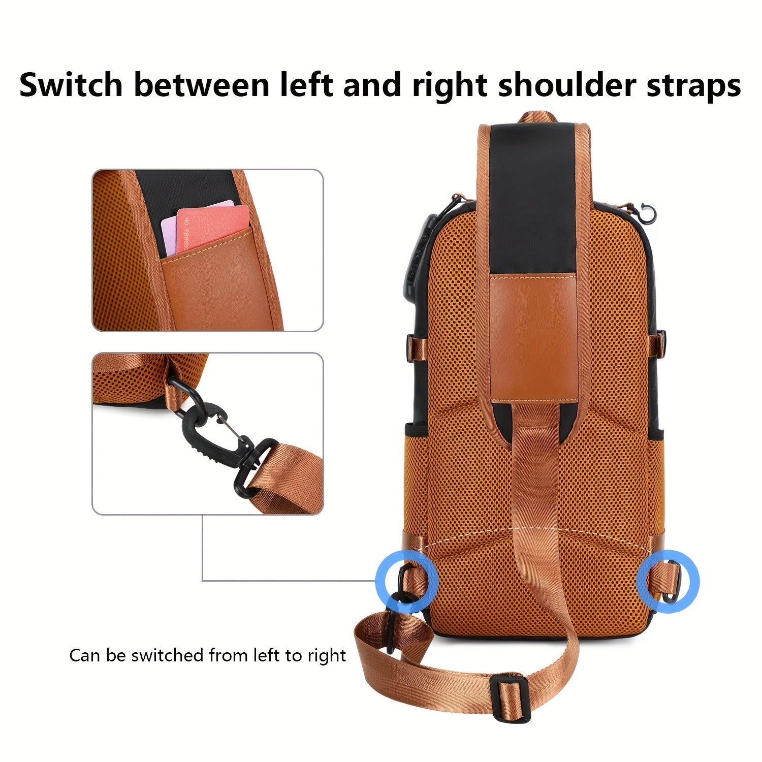 Anti-Theft Sling Bag – USB Charging Port, 90° Full-Open Main Compartment, Water-Resistant | Travel & Daily Carry