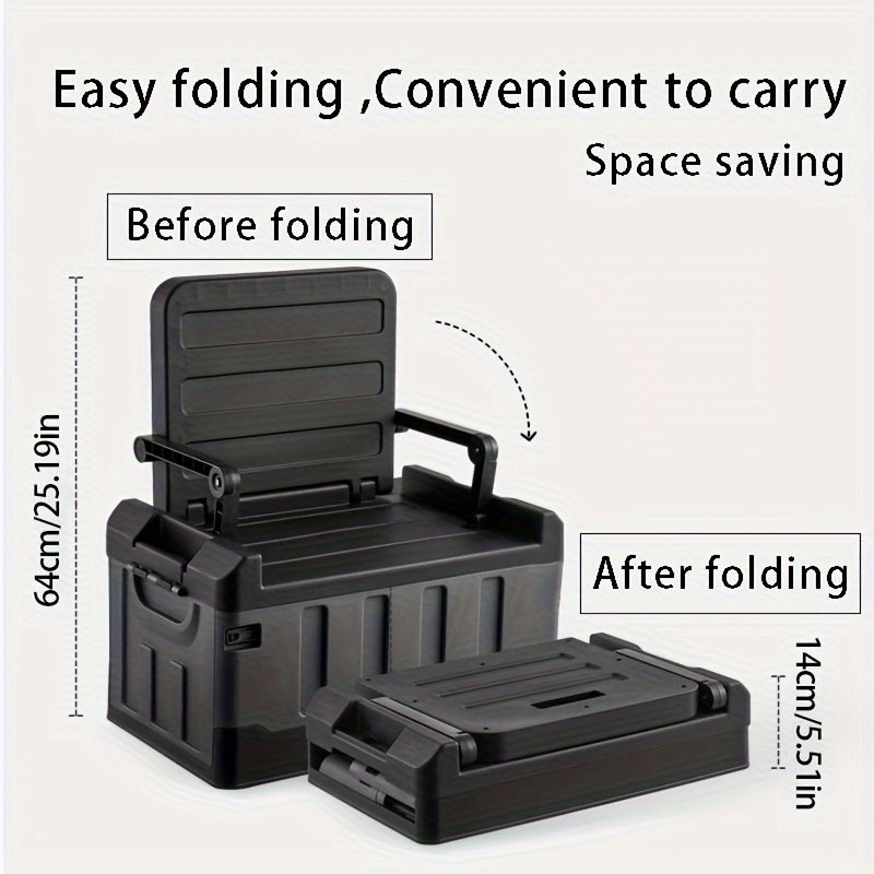 Foldable Camping Stool with Backrest and Storage Bag