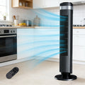 36.6" Bladeless Tower Fan – 5 Speeds, 4 Modes, 64° Oscillation, 12H Timer, Remote & LED | Quiet 28dB