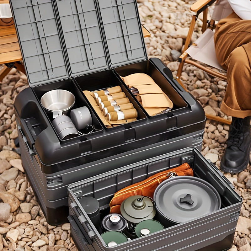 Foldable Camping Stool with Backrest and Storage Bag
