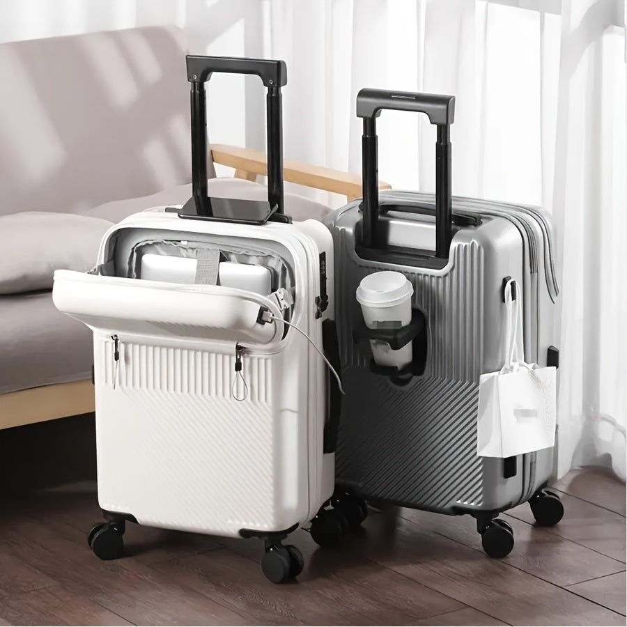 Hard Shell Carry-On Suitcase with Front Laptop Pocket, USB Port & TSA Lock – 20" 22" 24" 26"