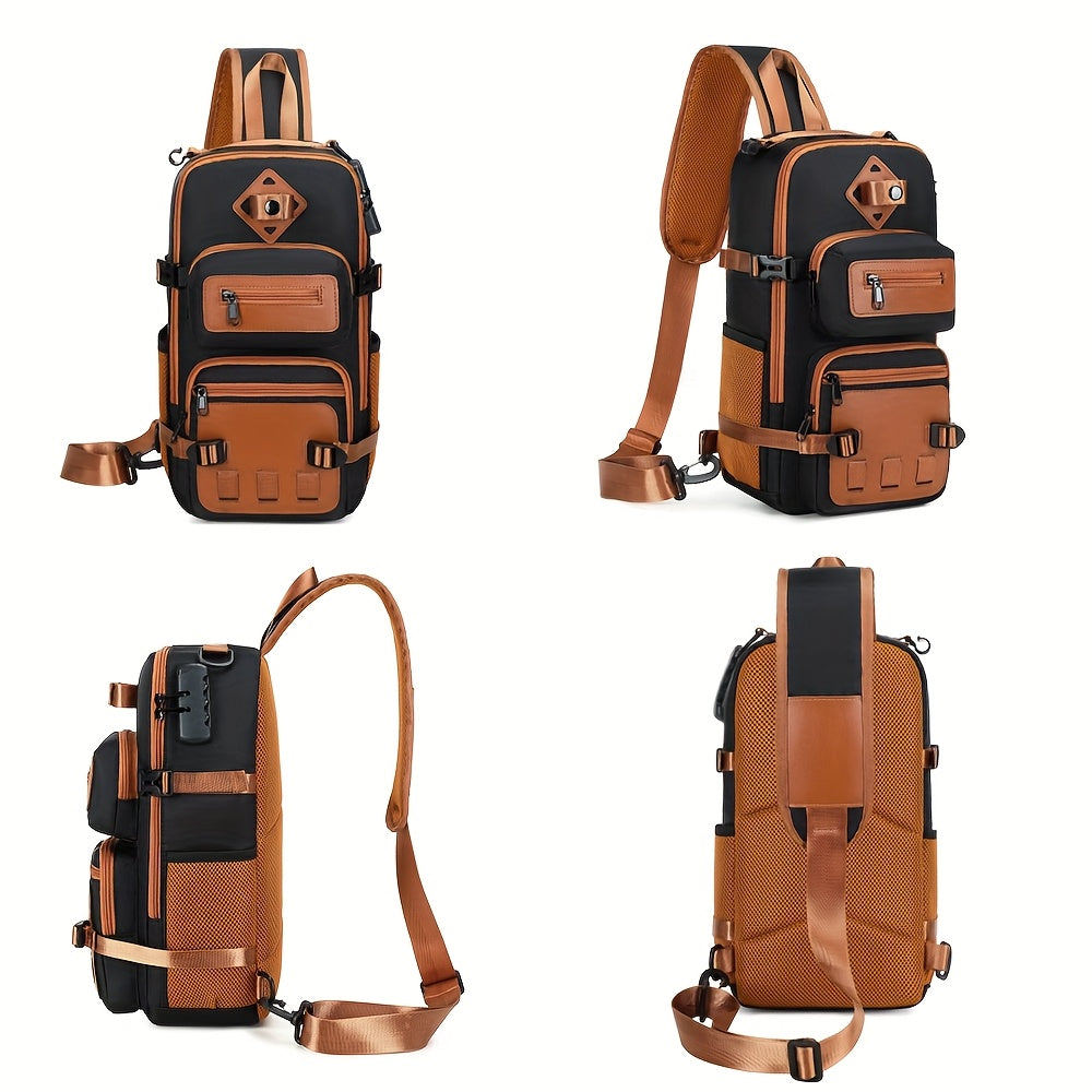 Anti-Theft Sling Bag – USB Charging Port, 90° Full-Open Main Compartment, Water-Resistant | Travel & Daily Carry