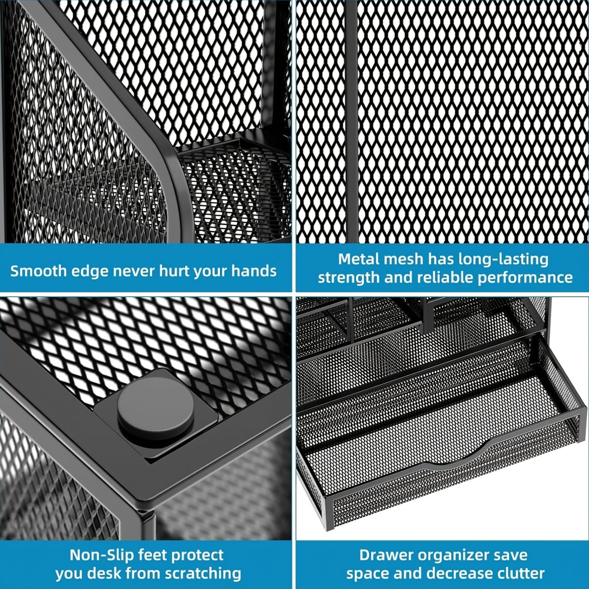 Multi-Layer Iron Mesh Desk Organizer