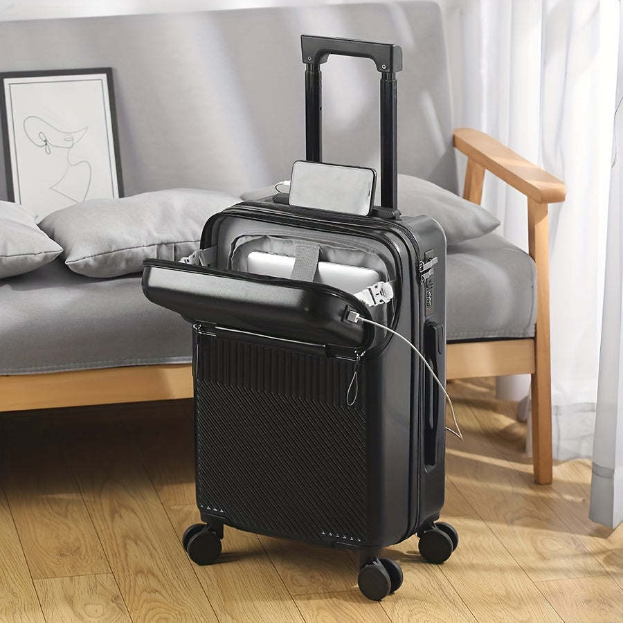 Hard Shell Carry-On Suitcase with Front Laptop Pocket, USB Port & TSA Lock – 20" 22" 24" 26"