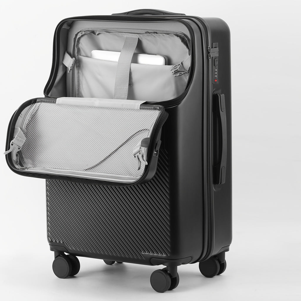 Hard Shell Carry-On Suitcase with Front Laptop Pocket, USB Port & TSA Lock – 20" 22" 24" 26"